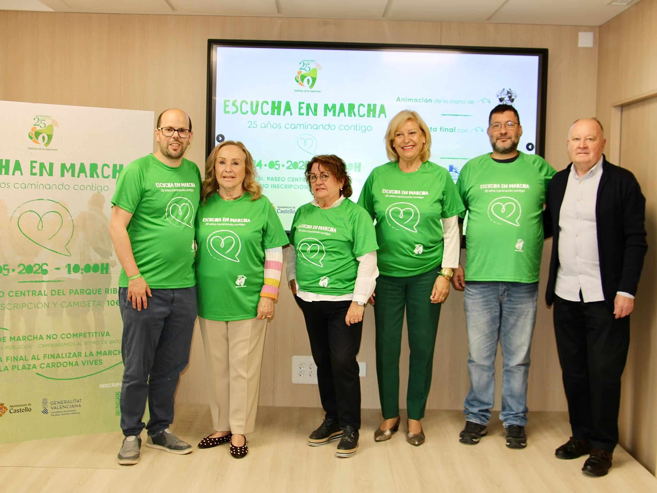 La caminata ‘Escucha en Marcha’ celebra en Castellón los 25 años del Teléfono de la Esperanza
