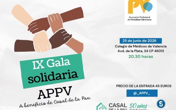 La APPV celebra su IX Gala Solidaria a beneficio de Casal de la Pau