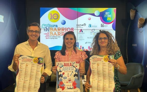 Cultura en Barrios programa 70 actividades de octubre a diciembre en Alicante