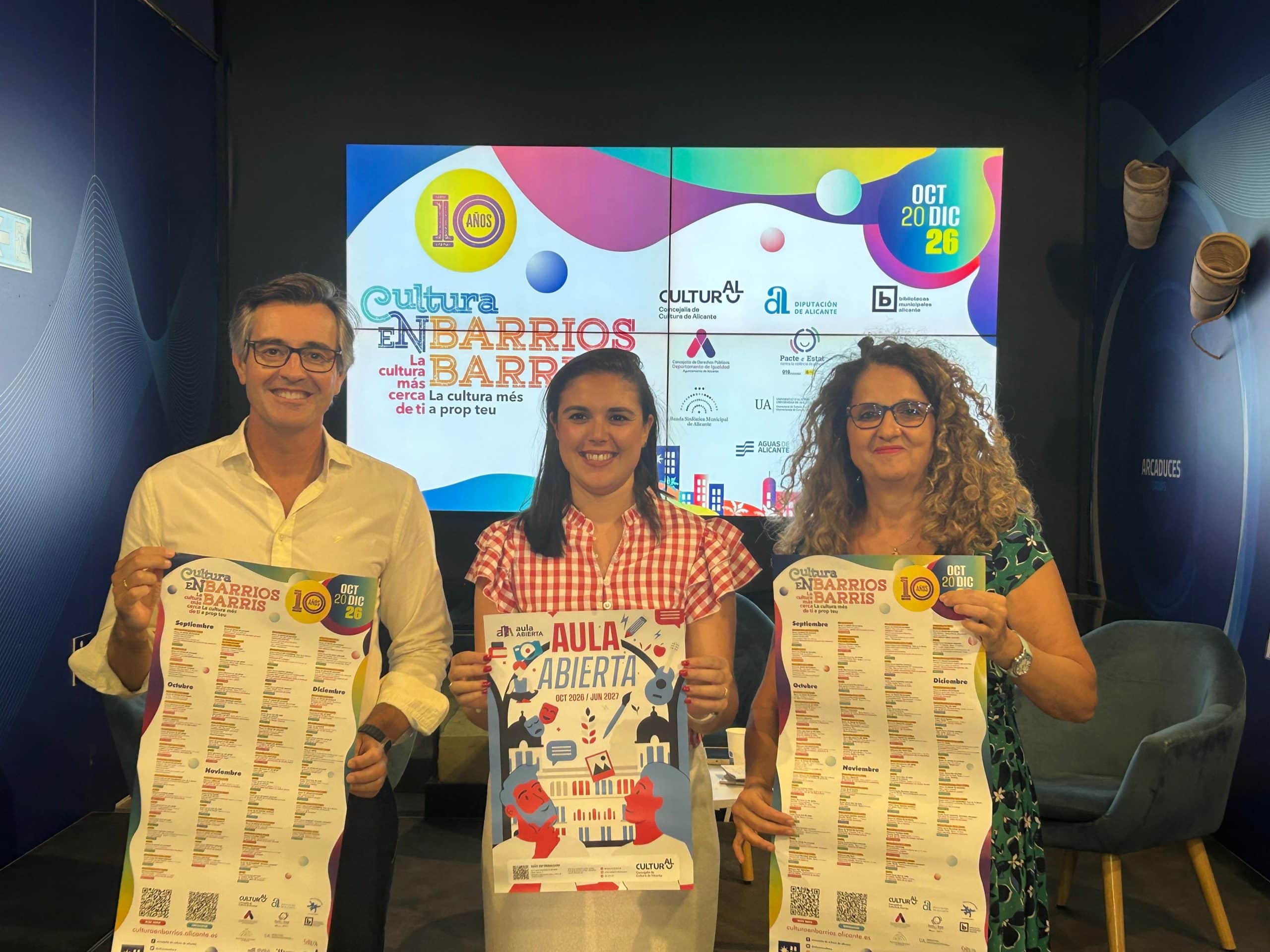 Cultura en Barrios programa 70 actividades de octubre a diciembre en Alicante