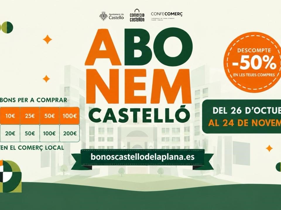 Castelló lanza una nueva edición de ‘Abonem Castelló’ con bonos comerciales de hasta 200 euros